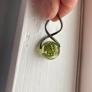 Botanical Resin Pendant Necklace - Fern